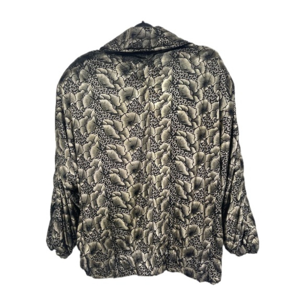 Silkworms High Fashion Vtge Gold Black Floral Brocade Blazer Jacket 2 See Note - Picture 4 of 8